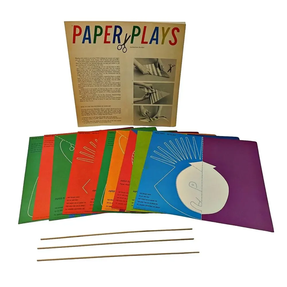 1961 Paper Plays by Paul Lobel. Paper Sculpture Kit 10 Sheets w/Instr COMPLETE